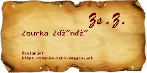 Zsurka Zénó névjegykártya